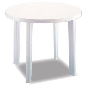 Tesco Plastový stůl bílý kulatý